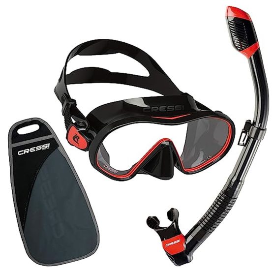 Combo Máscara Cressi F Dual + Snorkel Supernova Dry
