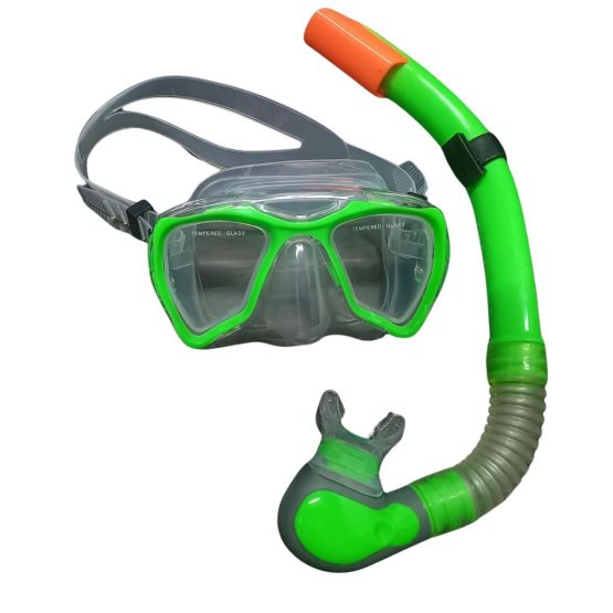 Máscara y Esnorkel ORCA, Marco verde, ENVIO GRATIS